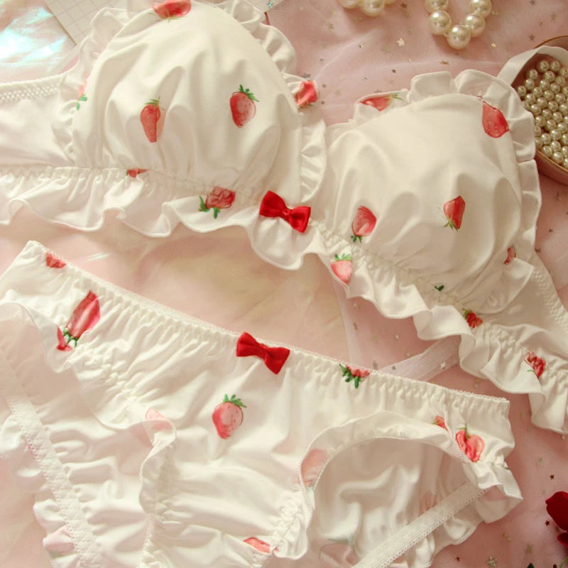 Strawberry’s and cream bra and panties set