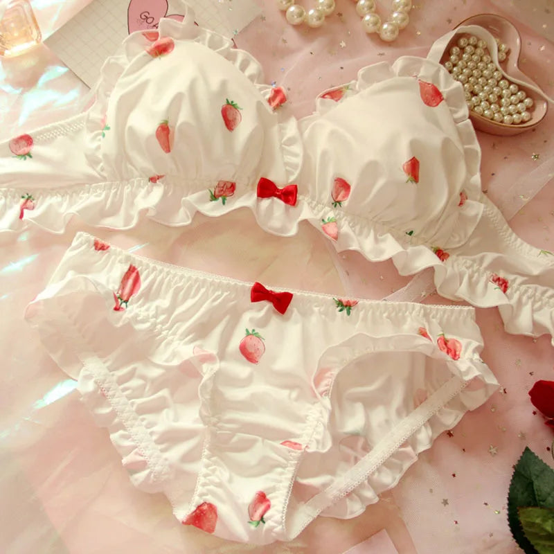 Strawberry’s and cream bra and panties set